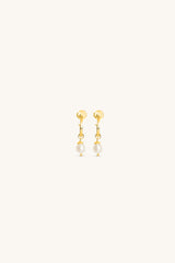 PRETTY PEARL HOOP EARRINGS 18KT GOLD