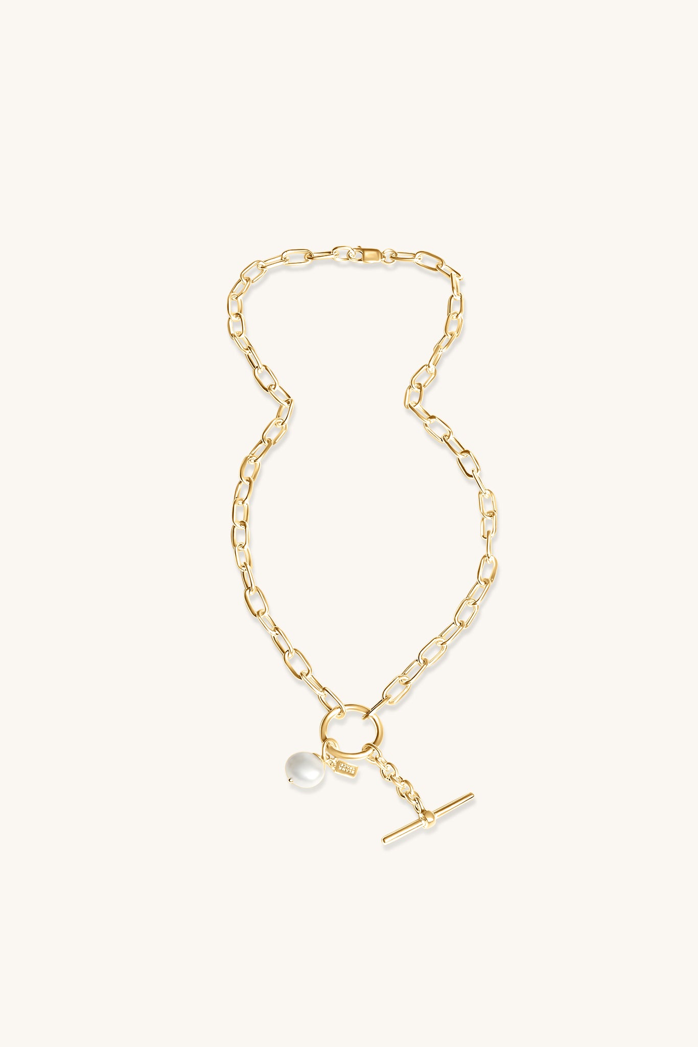 PRETTY PEARL FOB NECKLACE 18KT GOLD