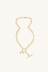 PRETTY PEARL FOB NECKLACE 18KT GOLD