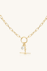 PRETTY PEARL FOB NECKLACE 18KT GOLD