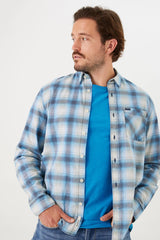 CHECKED SHIRT LAGOON BLUE