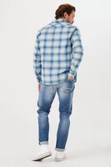 CHECKED SHIRT LAGOON BLUE