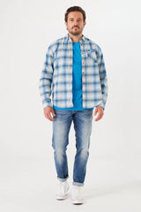 CHECKED SHIRT LAGOON BLUE