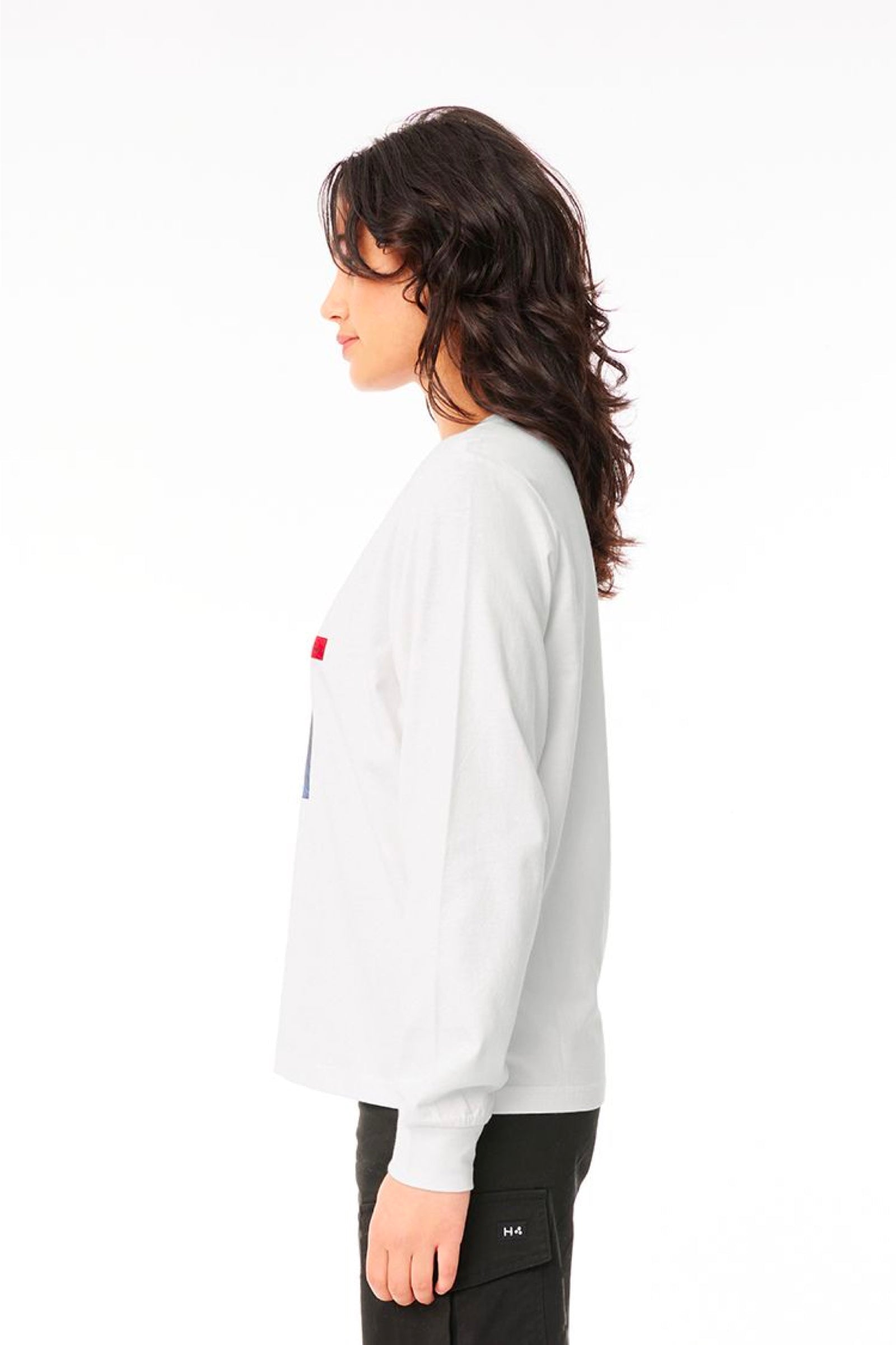 WMNS LS FREE TEE/BACKBONE - WHITE