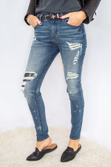 ZEN HIGH RISE JEAN BLUE SEQUIN