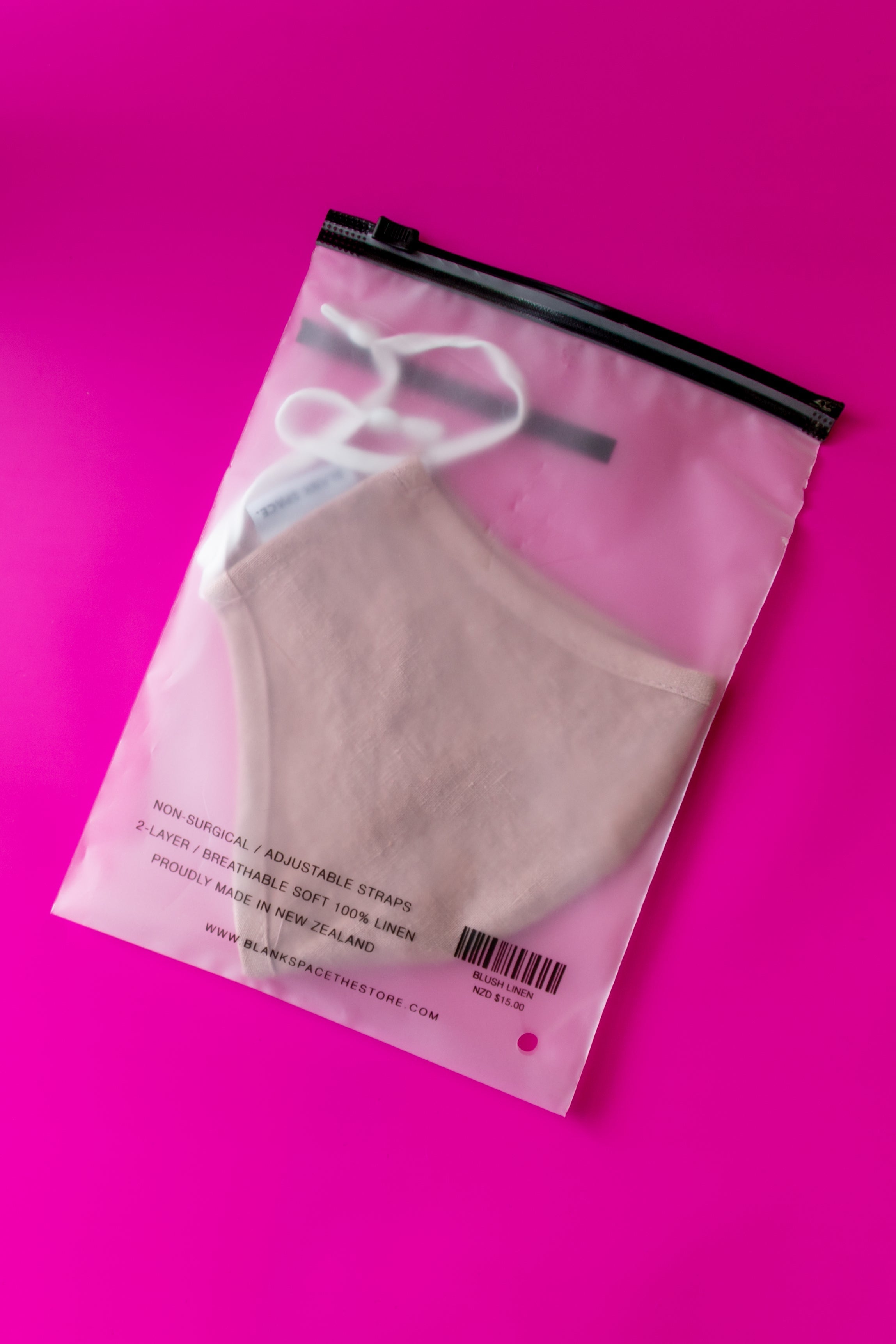 THE REUSABLE LINEN FACE MASK - BLUSH