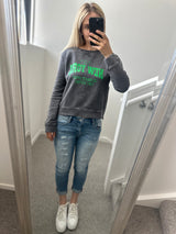 NEW YORK SWEATSHIRT - CHARCOAL/GREEN