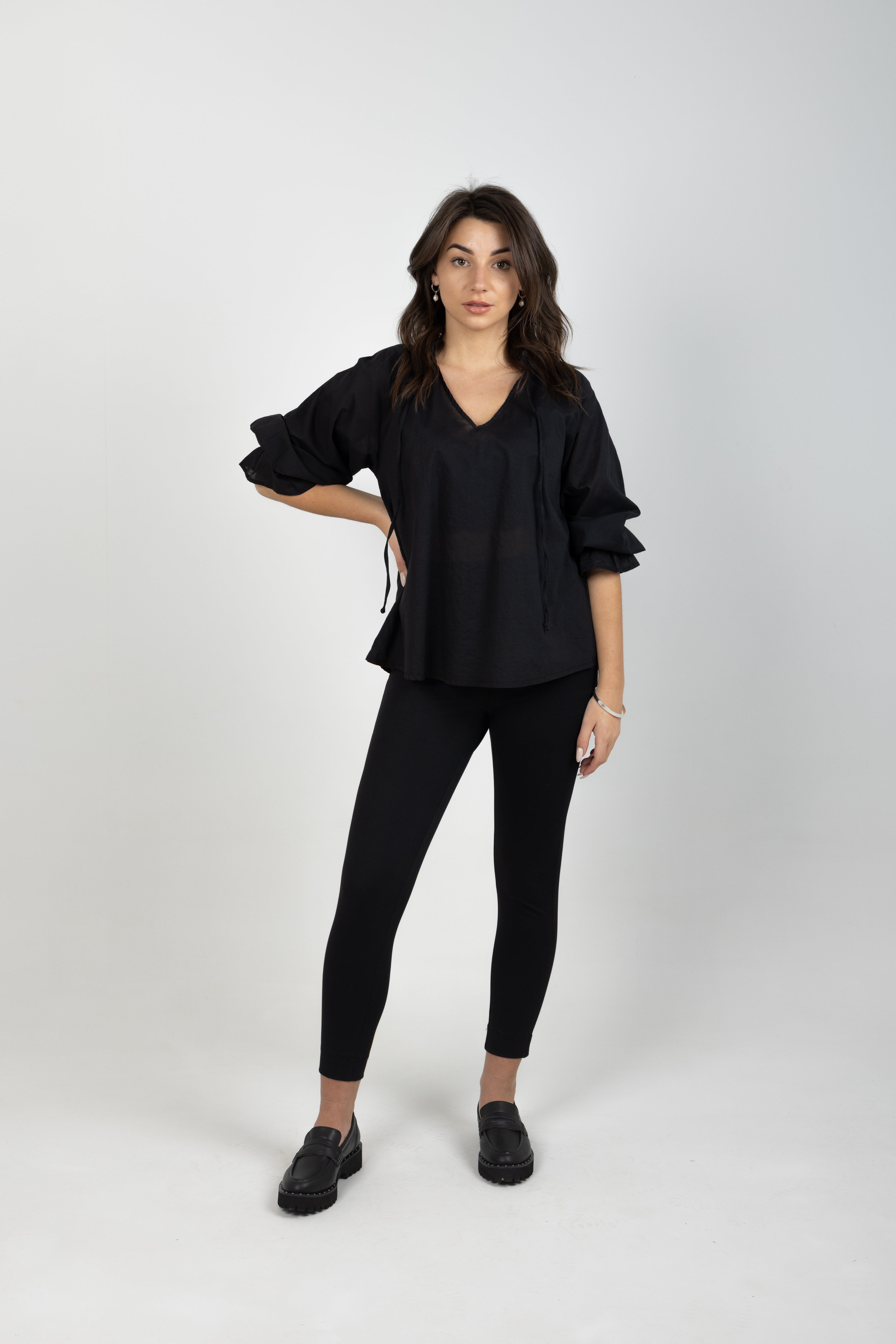 GEORGINA TOP BLACK VOILE