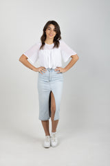 VERONICA DENIM SKIRT BORROWED BLUE