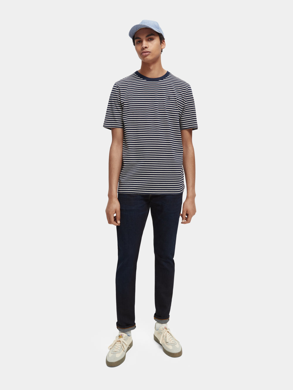 ESSENTIAL JERSEY T-SHIRT NAVY STRIPE