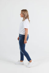 3301 MID SKINNY ANKLE JEANS - FADED RIPPED BALTIC SEA