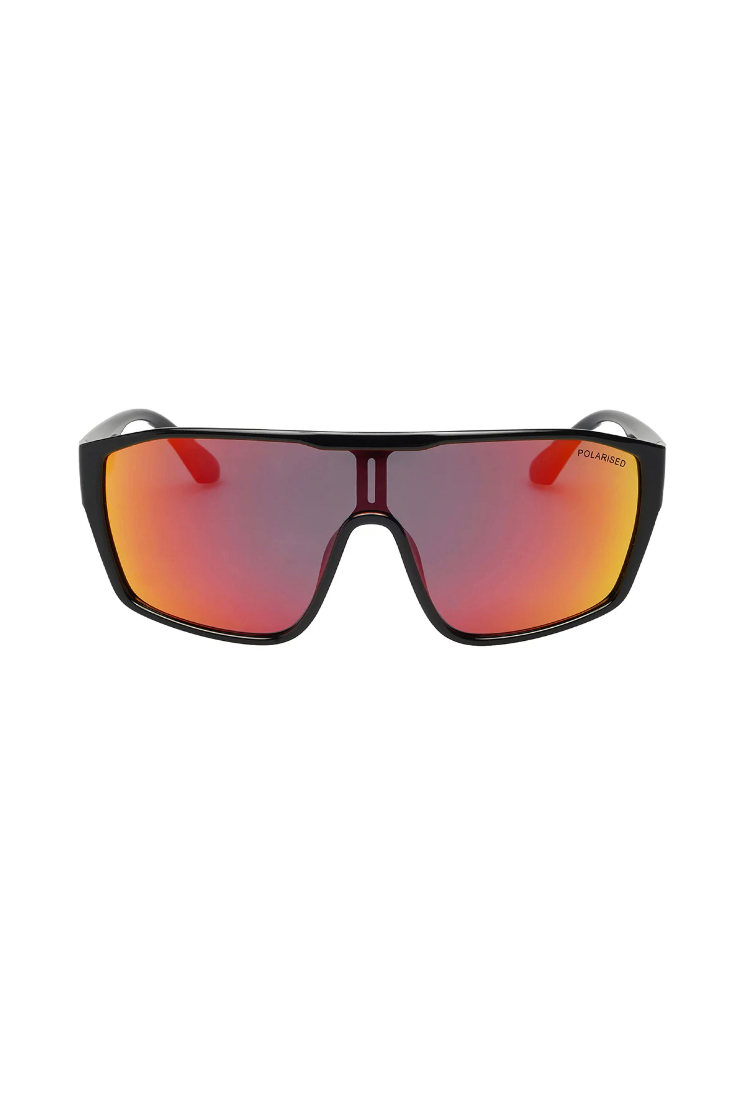 CRUSADER SUNGLASSES - BLACK/RED MIRROR