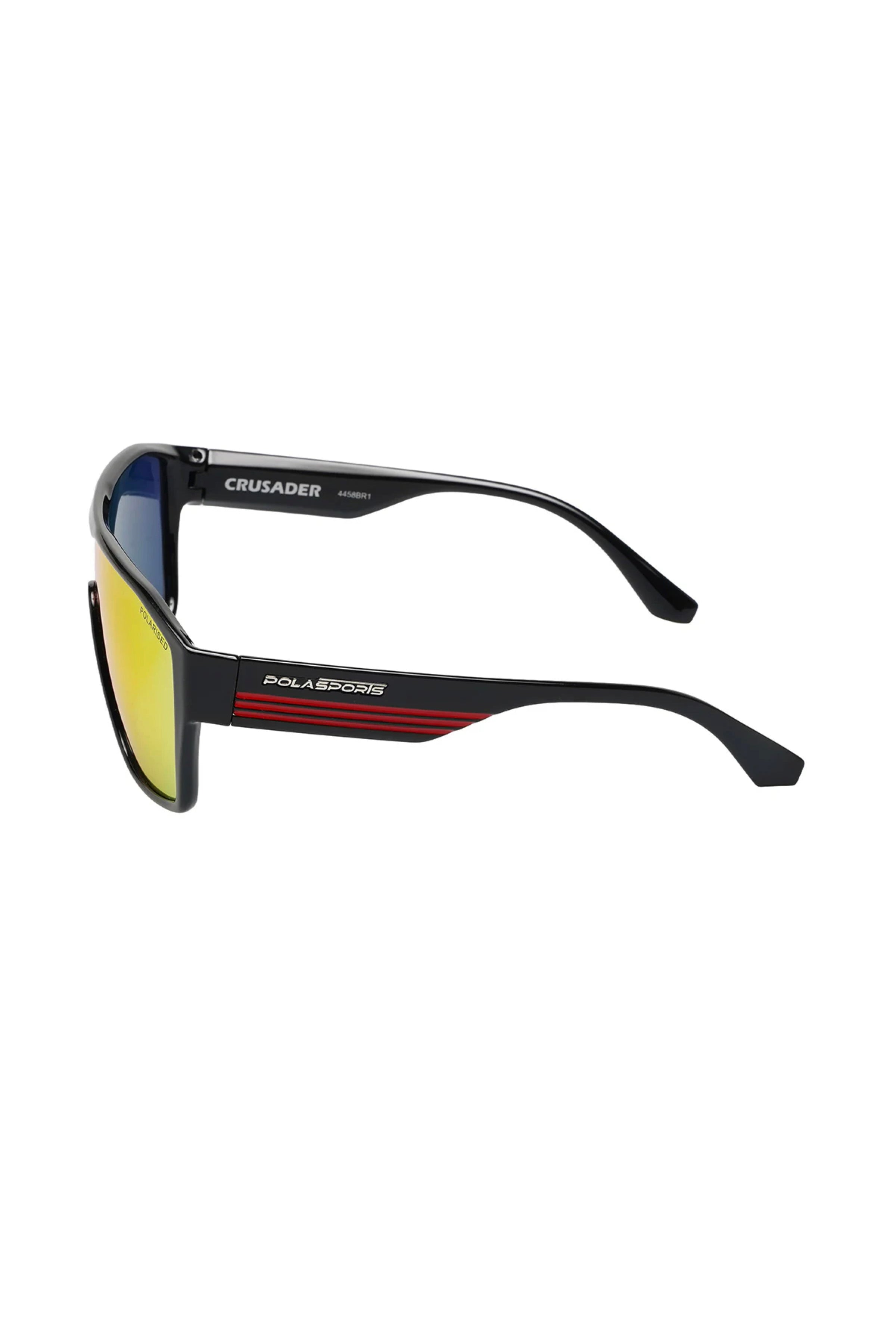 CRUSADER SUNGLASSES - BLACK/RED MIRROR