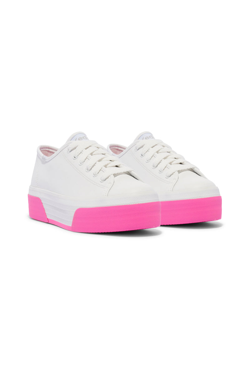 TRIPLE UP LEATHER BUMPER FOX STRIPE WHITE/PINK