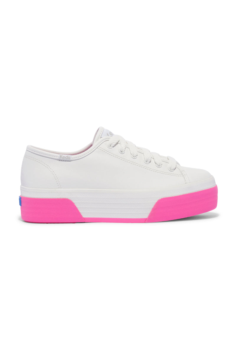 TRIPLE UP LEATHER BUMPER FOX STRIPE WHITE/PINK