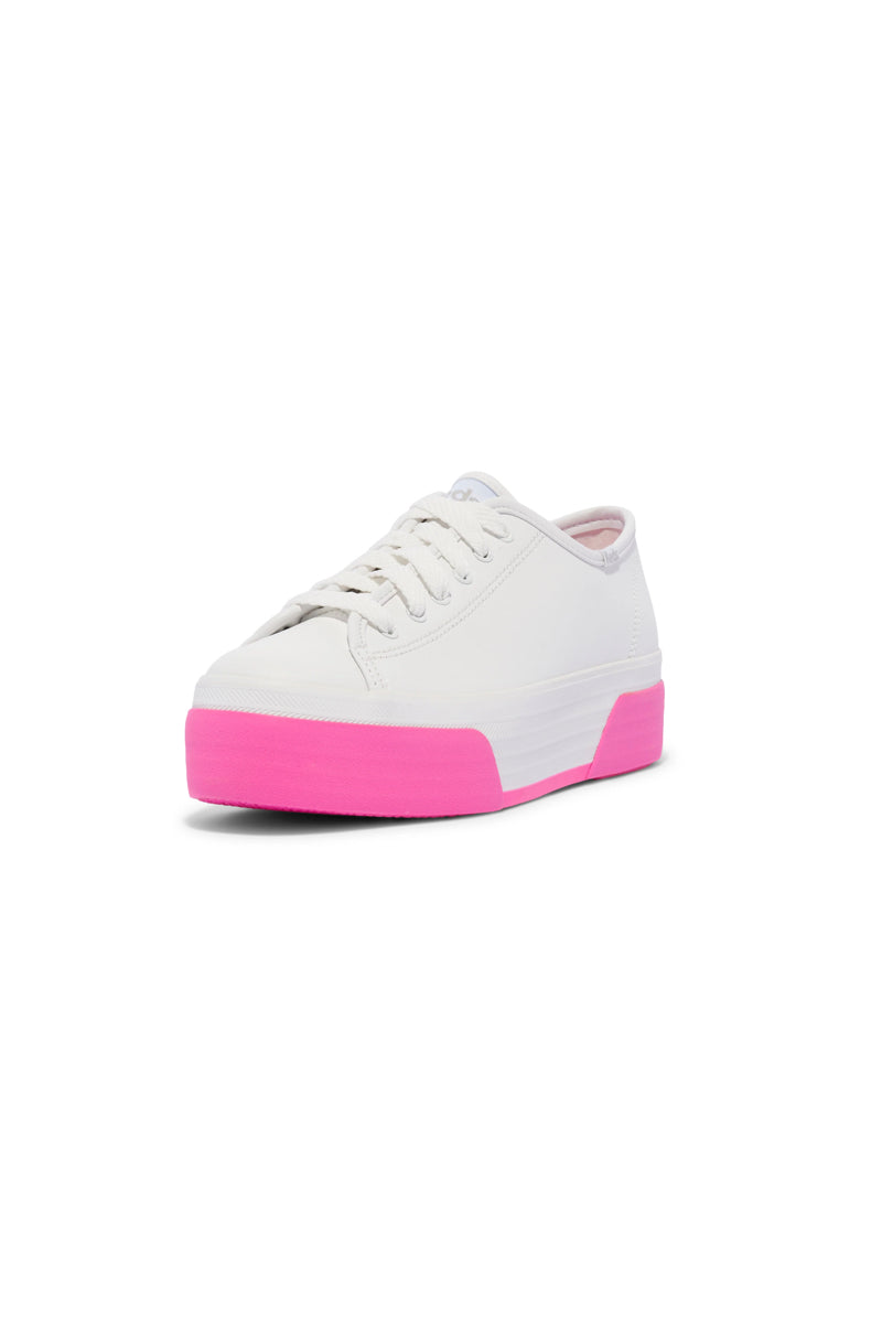 TRIPLE UP LEATHER BUMPER FOX STRIPE WHITE/PINK