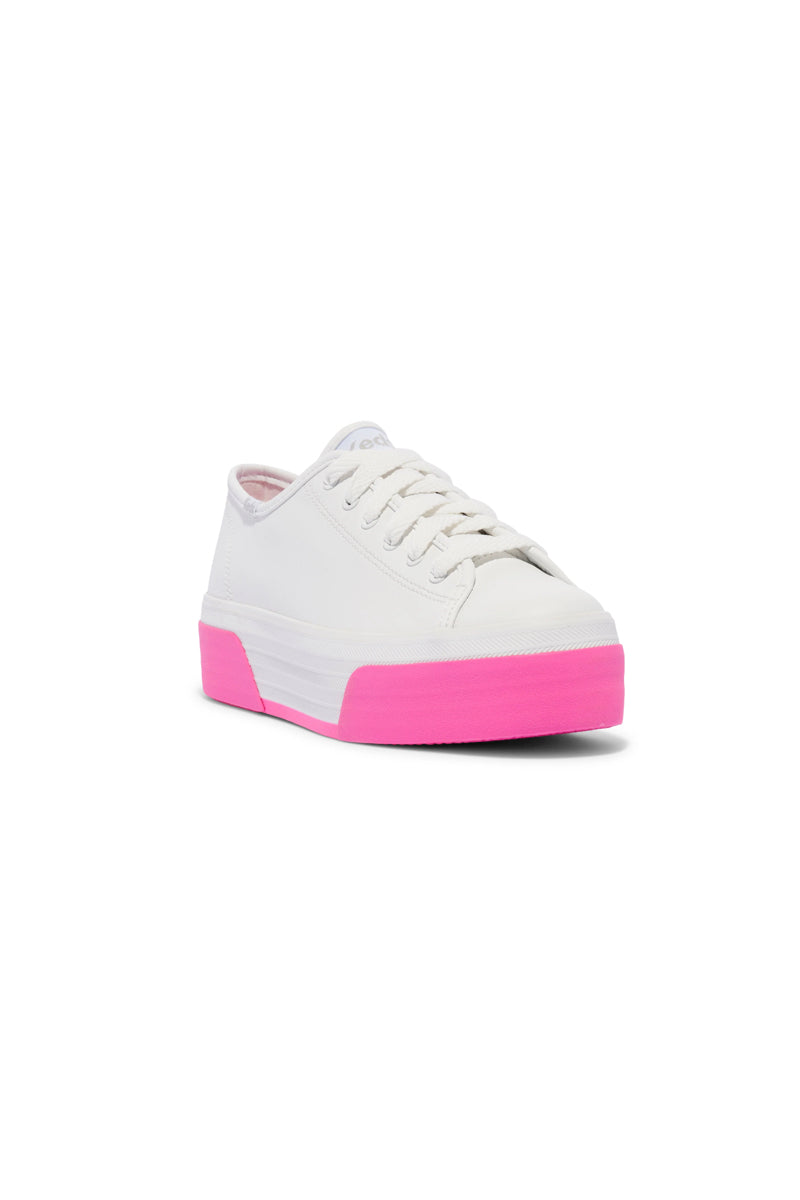 TRIPLE UP LEATHER BUMPER FOX STRIPE WHITE/PINK