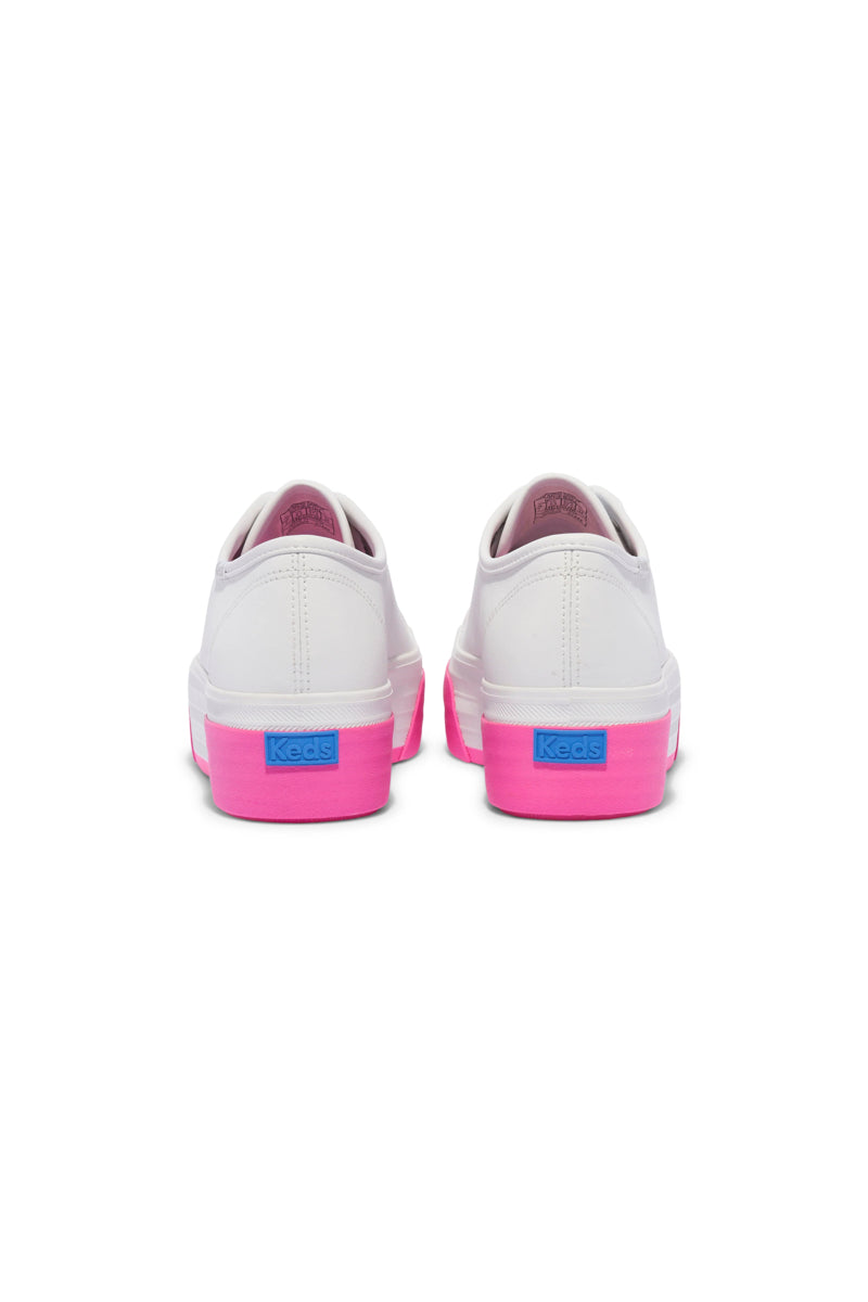 TRIPLE UP LEATHER BUMPER FOX STRIPE WHITE/PINK