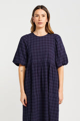 LUCINDA DRESS NAVY CHECK