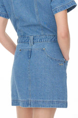 DENIM RIDER MINI DRESS BLUE WASH