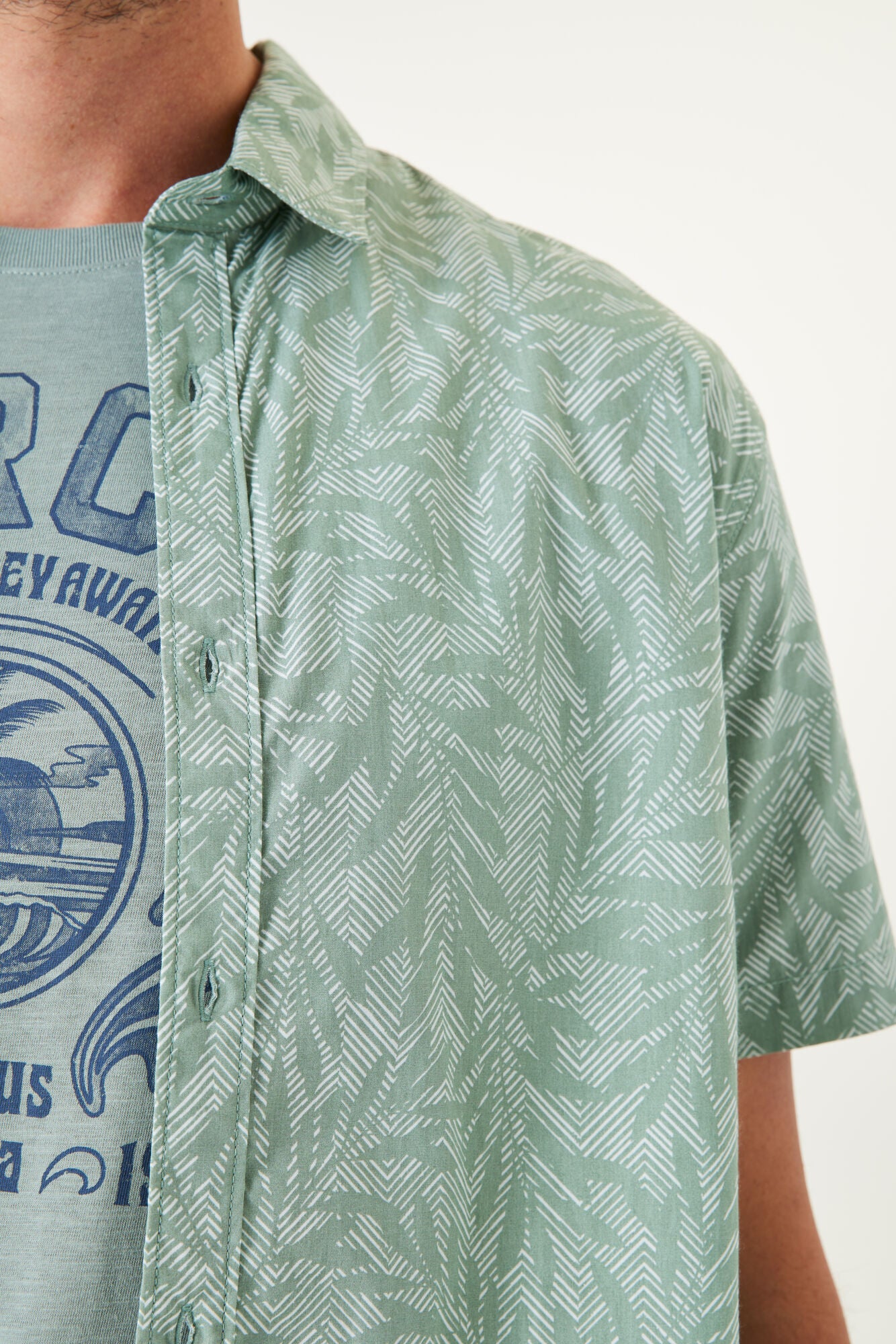 PRINT PARTY SHIRT SAGE