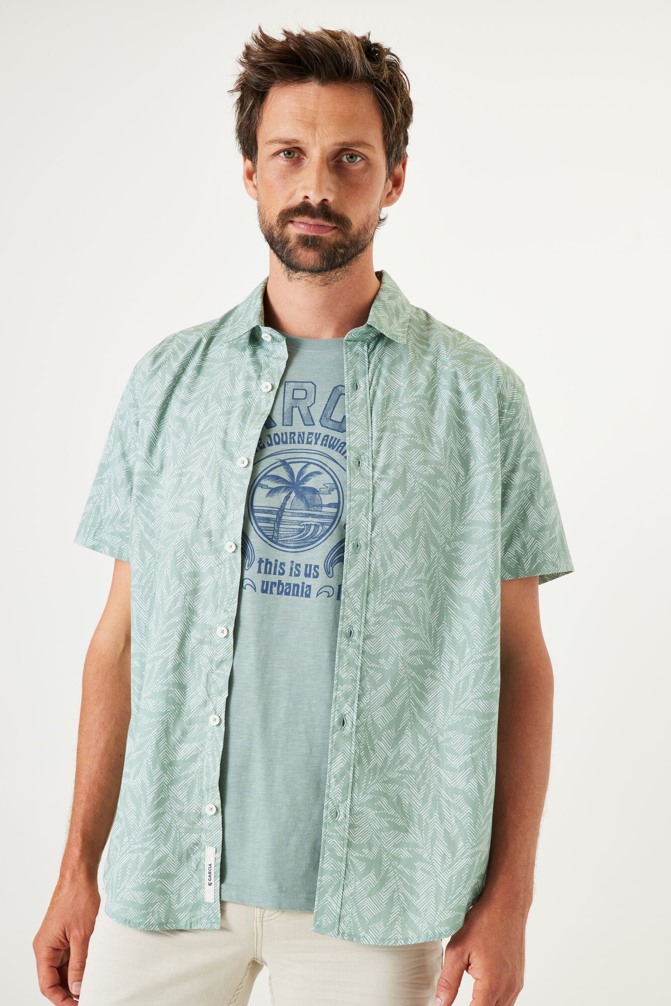 PRINT PARTY SHIRT SAGE