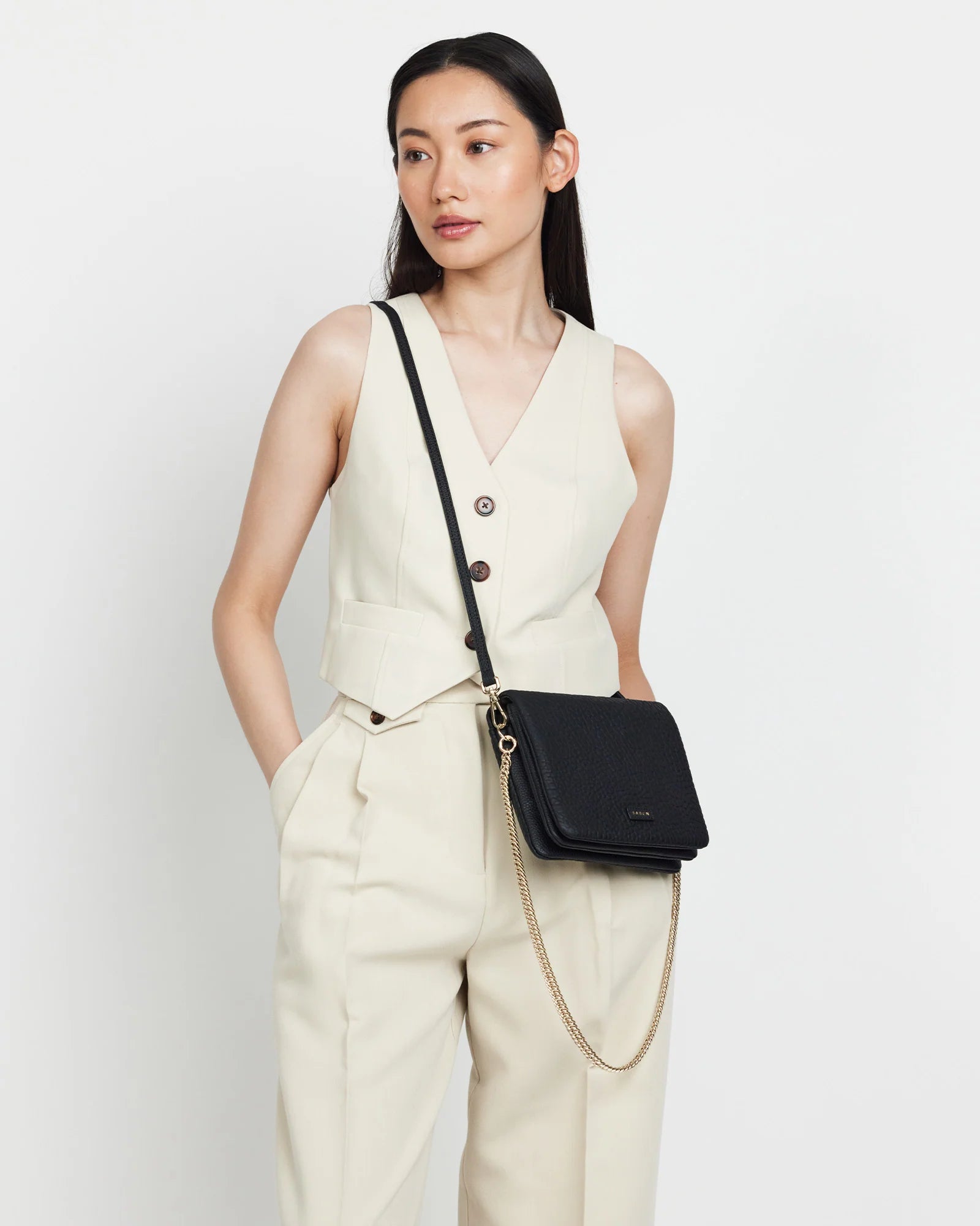 FOX CROSSBODY BAG BLACK BUBBLE