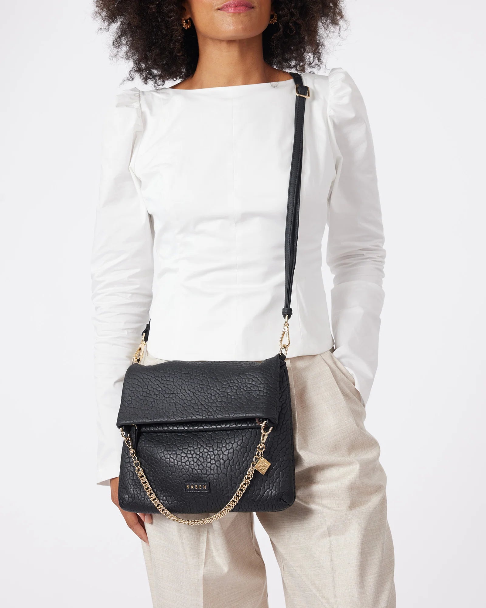 DARIA SHOULDER BAG BLACK BUBBLE