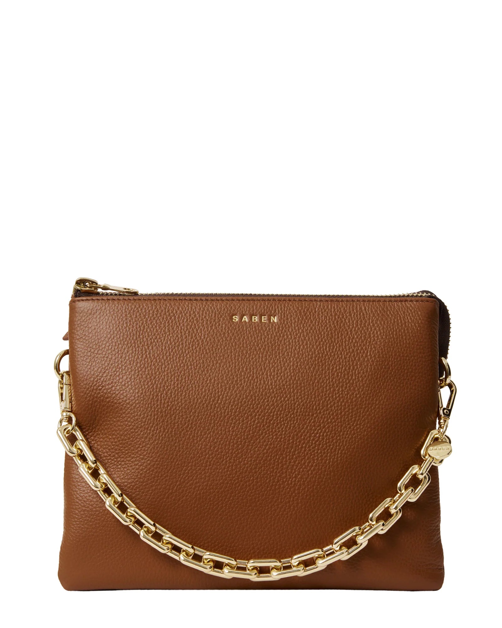 MATILDA CROSSBODY BAG TAN + CHUNKY CHAIN